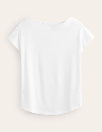 Supersoft Boat Neck T-Shirt-White