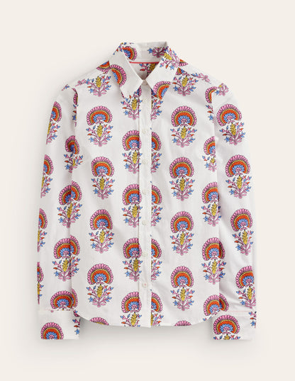 Sienna Cotton Shirt-Ivory,Passion Bud