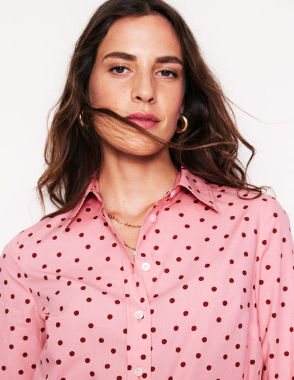 Sienna Cotton Shirt-Almond Pink, Sparse Spot