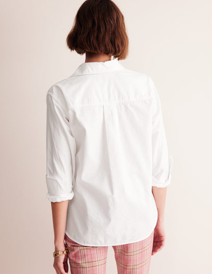 Connie Relaxed Cotton Shirt-White