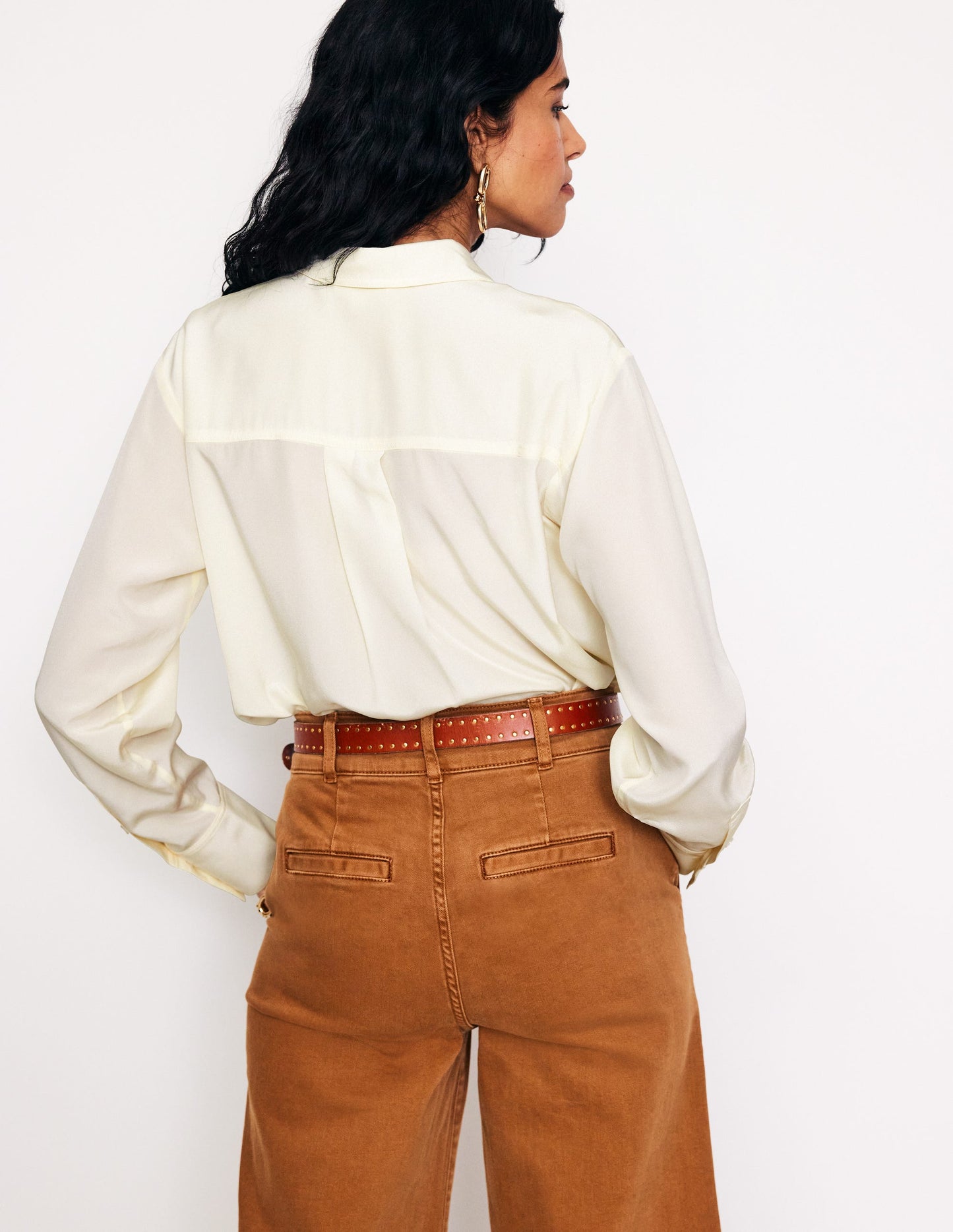 Connie Relaxed Silk Shirt-Ivory