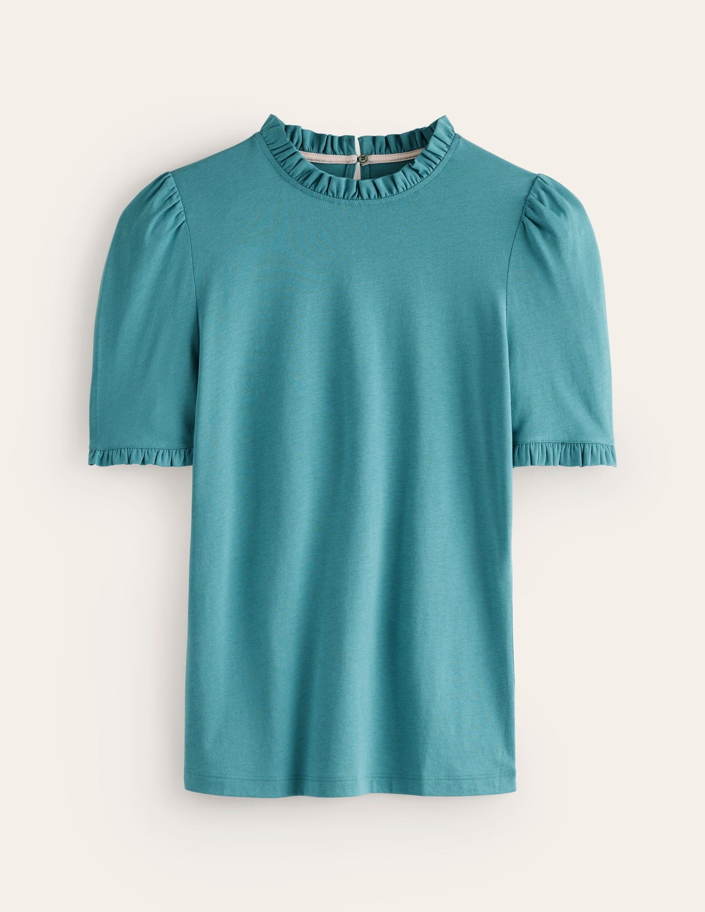 Supersoft Frill Detail T-shirt-Larkspur