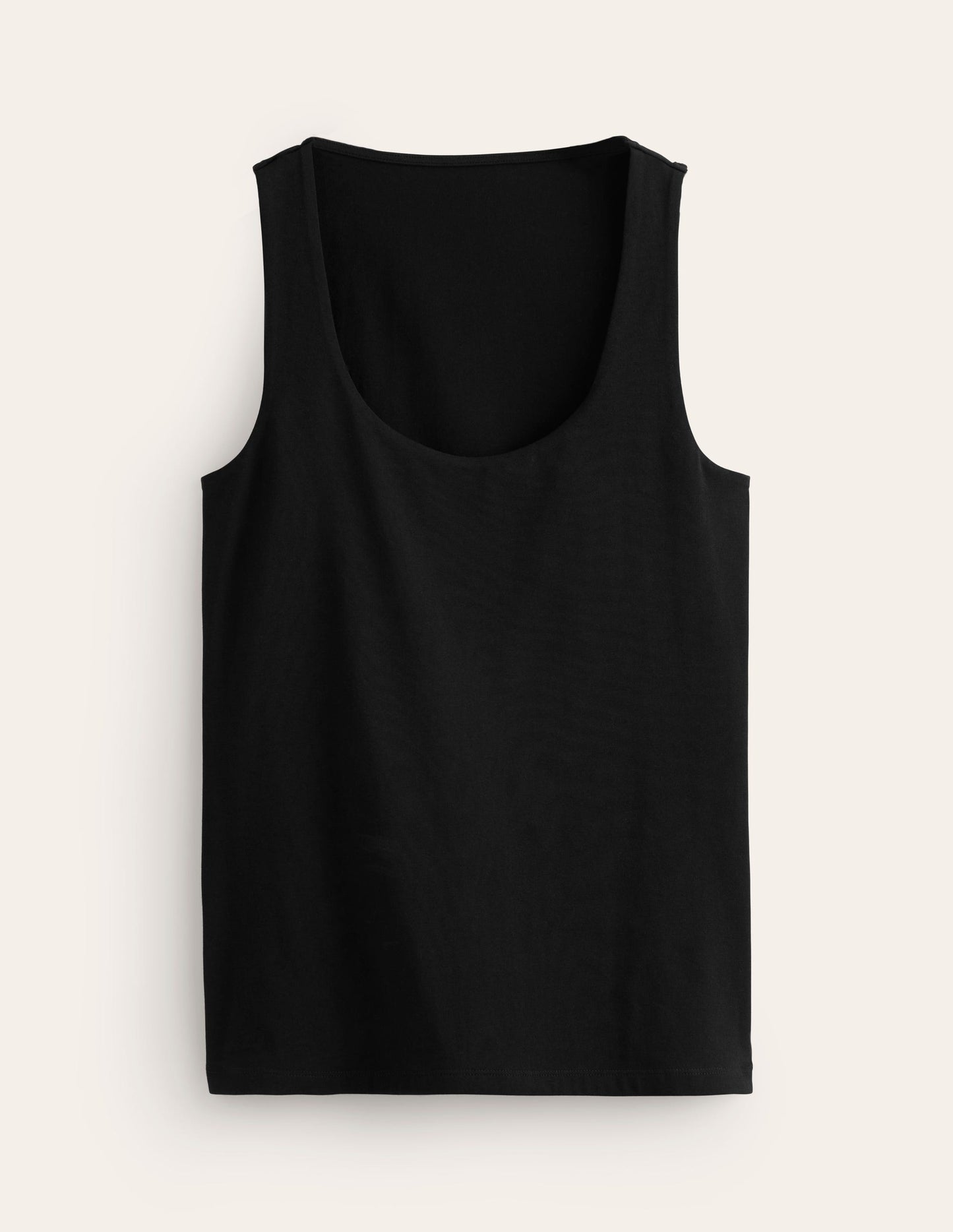 Double Layer Scoop Neck Vest-Black