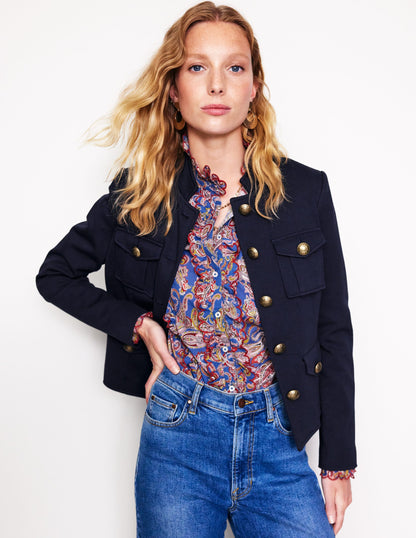 Military Ponte Jacket-Navy