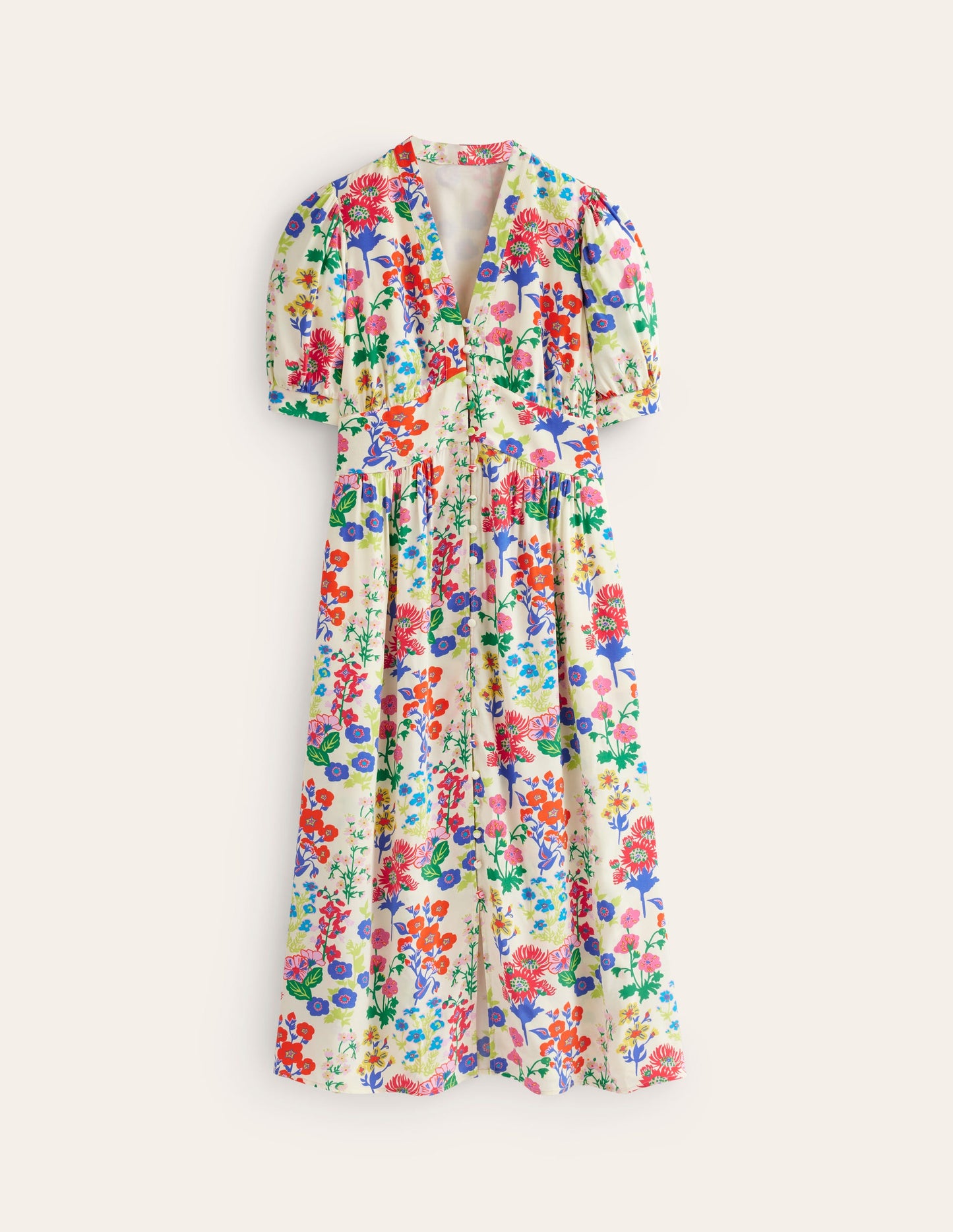 Elsa Midi Tea Dress-Multi, Wildflower Cluster