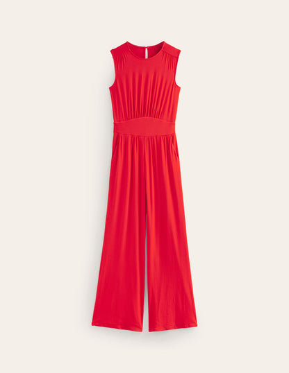 Thea Jersey Jumpsuit-Flame Scarlet