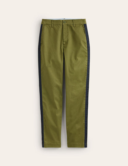 Barnsbury Chino Pants-Khaki Navy Side Stripe