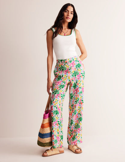 Hampstead Linen Pants-Multi, Tropical Paradise