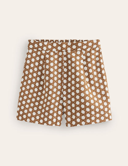 Hampstead Linen Shorts-Rubber, Honeycomb Geo