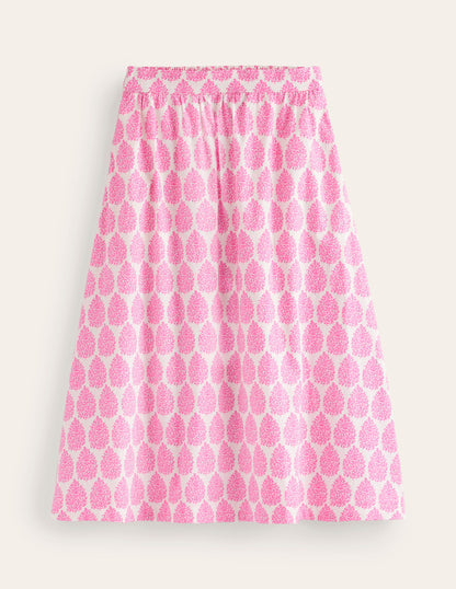 Hattie Poplin Midi Skirt-Sangria Sunset, Floret Paisley