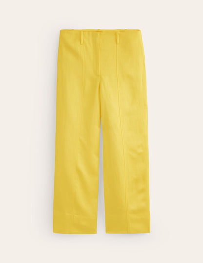 Cropped Twill Pants-Vibrant Yellow