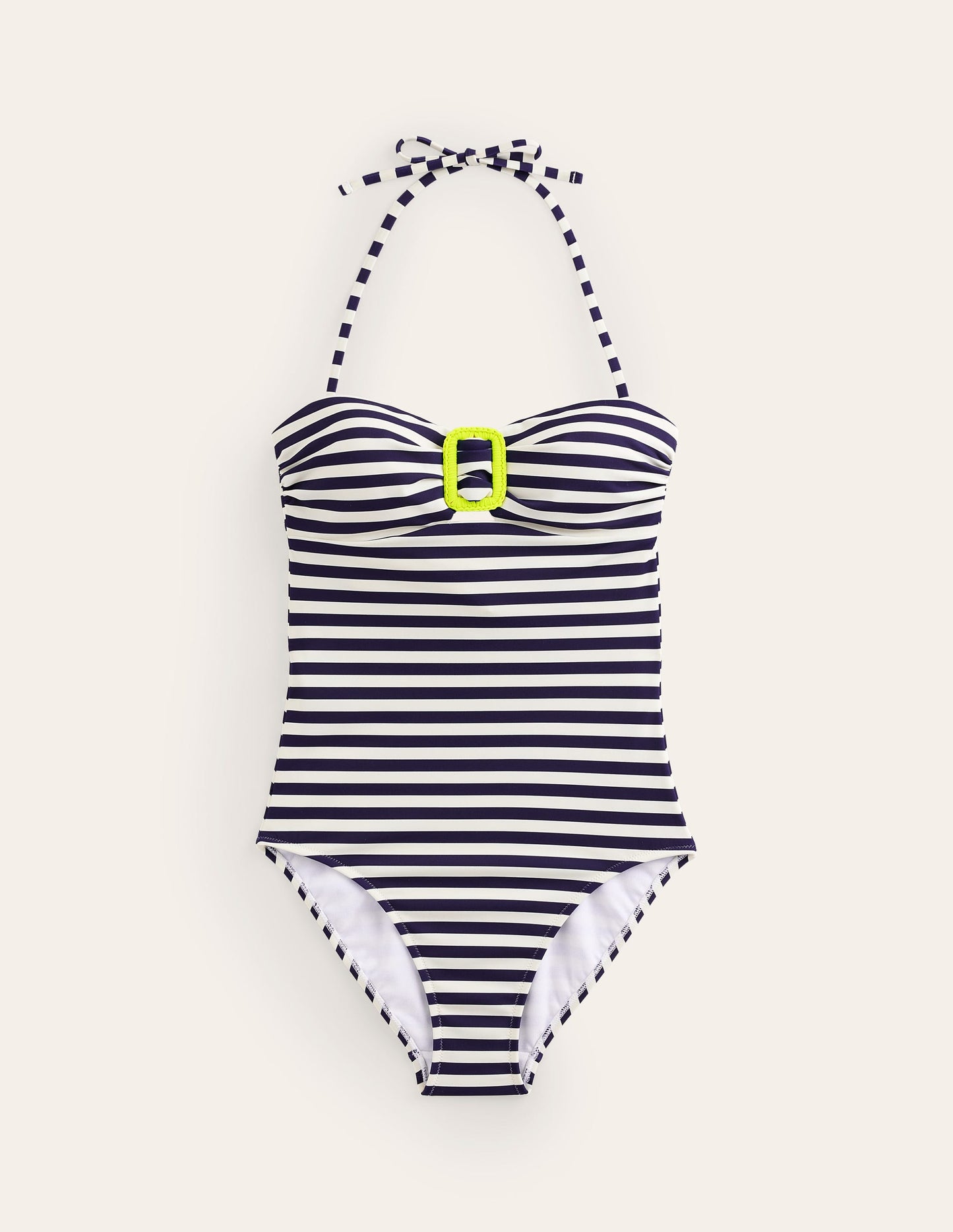 Taormina Bandeau Swimsuit-Navy/Ivory Stripe