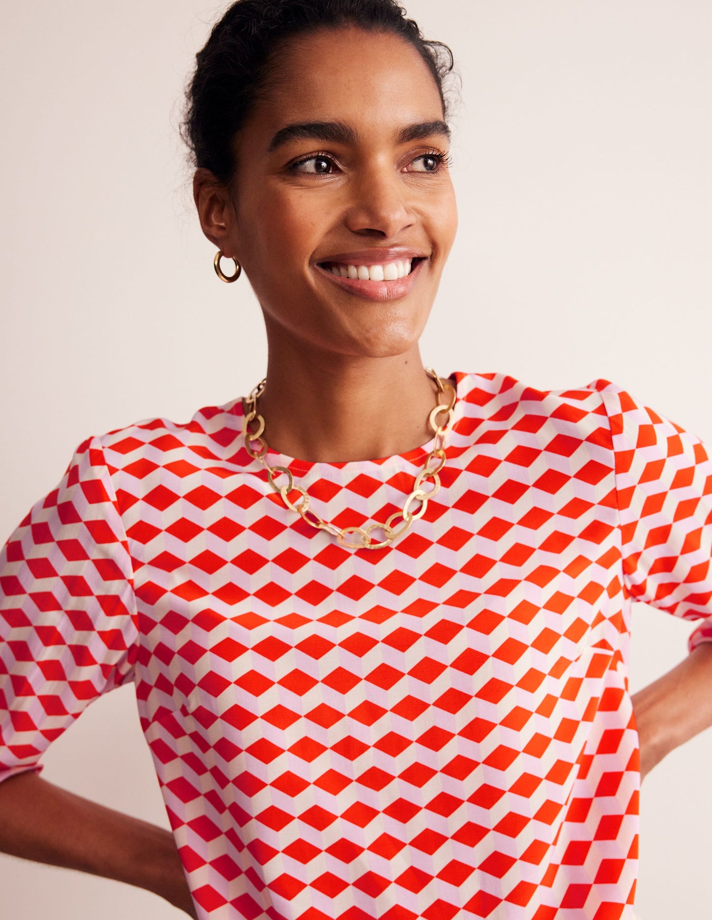 Easy Printed Top-Mandarin Red, Diamond Cube