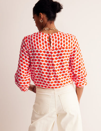 Easy Printed Top-Mandarin Red, Diamond Cube