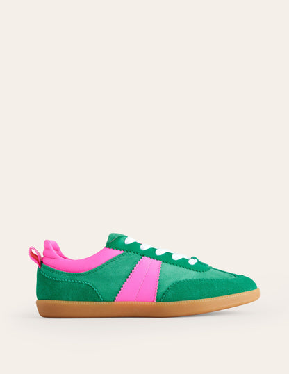 Erin Retro Tennis Sneakers-Green Colourblock