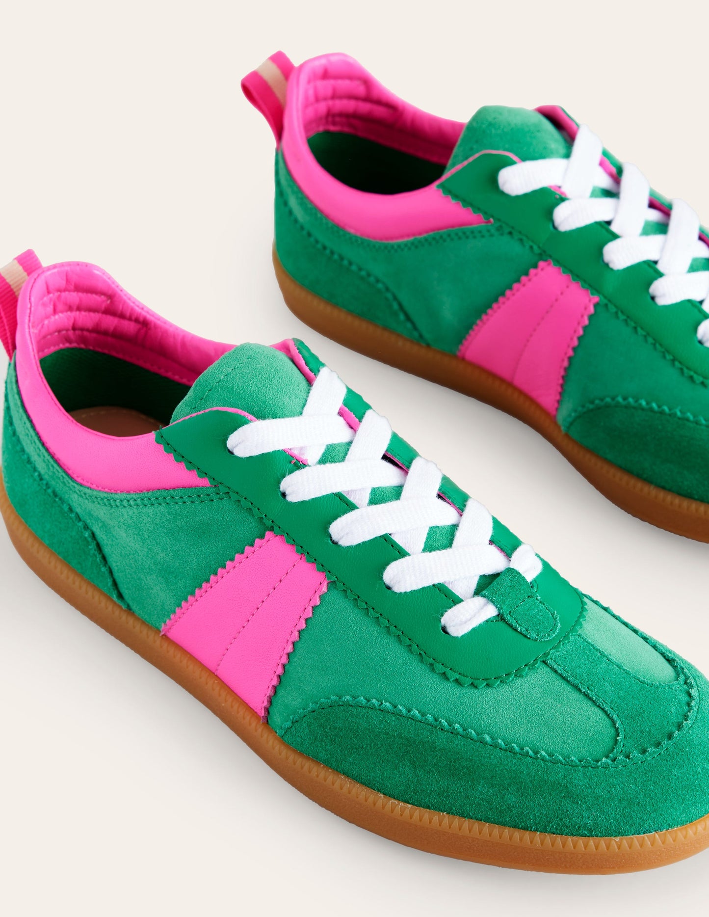 Erin Retro Tennis Sneakers-Green Colourblock