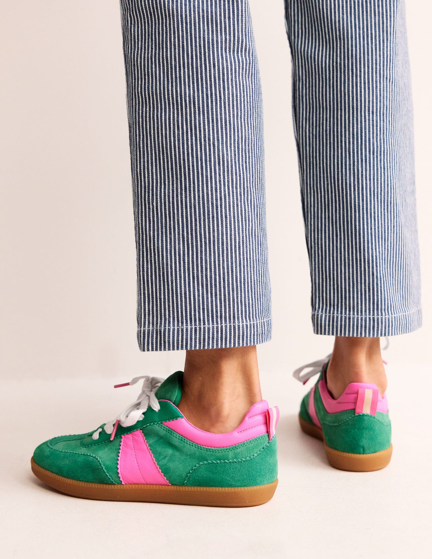 Erin Retro Tennis Sneakers-Green Colourblock