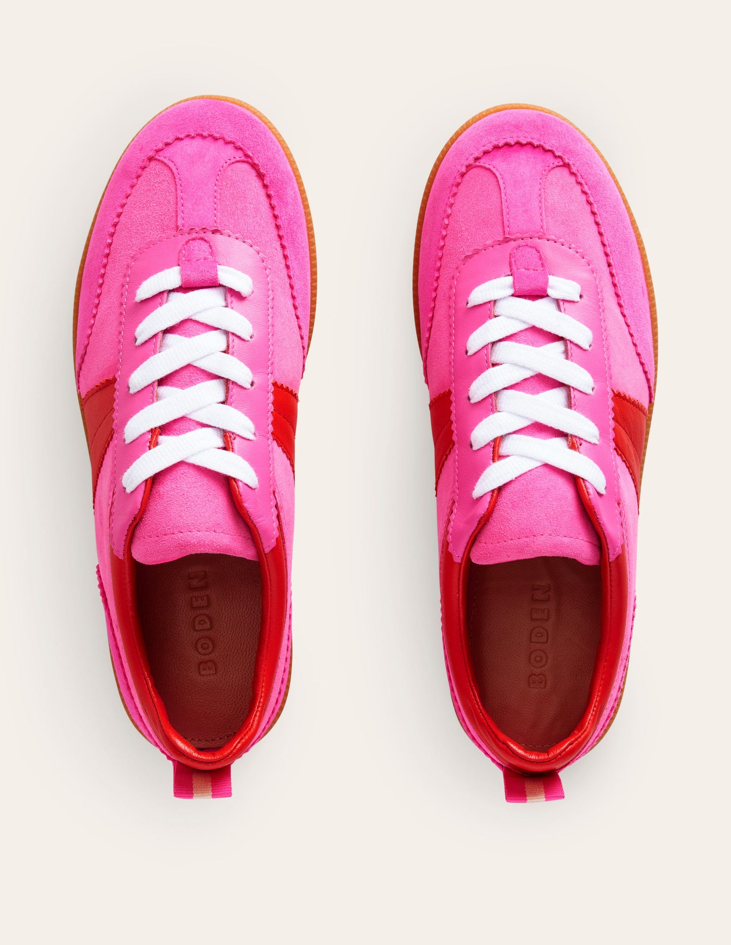 Erin Retro Tennis Sneakers-Pink Colourblock