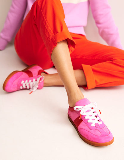 Erin Retro Tennis Sneakers-Pink Colourblock