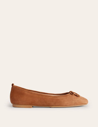 Kitty Flexi Sole Ballet Flats-Ginger Snap Suede