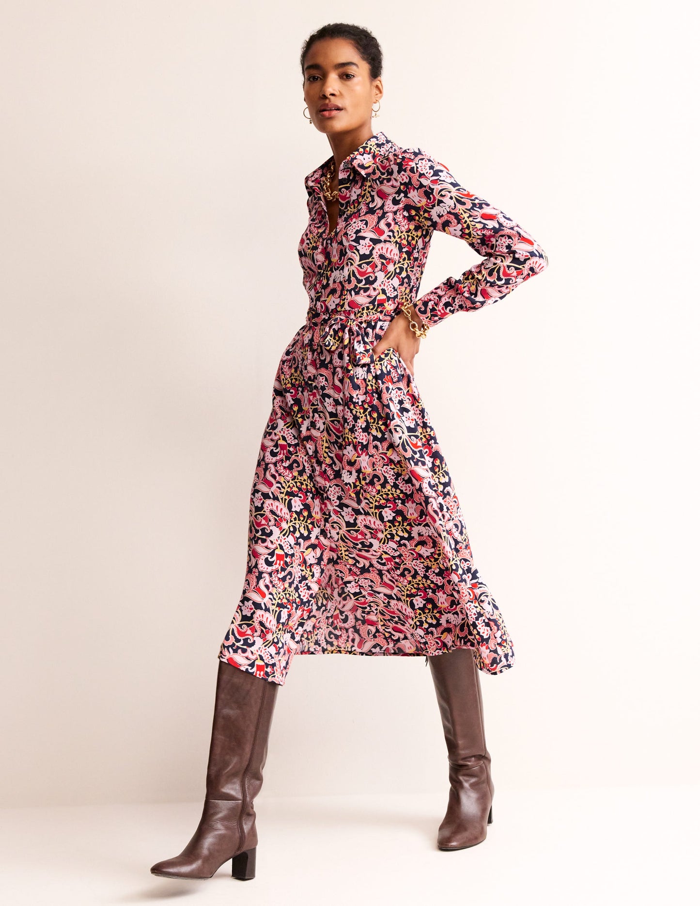 Kate Midi Shirt Dress-Soft Peony, Sweet Pea