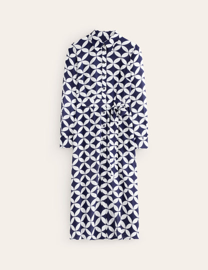 Kate Midi Shirt Dress-French Navy, Diamond Terrace