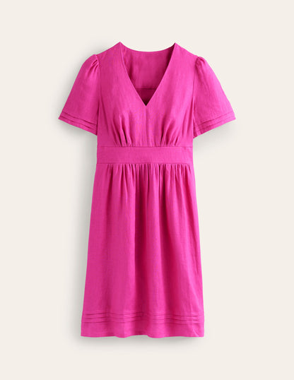 Eve Linen Short Dress-Rose Violet