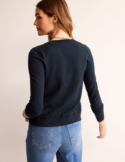 Catriona Cotton Cardigan-Navy