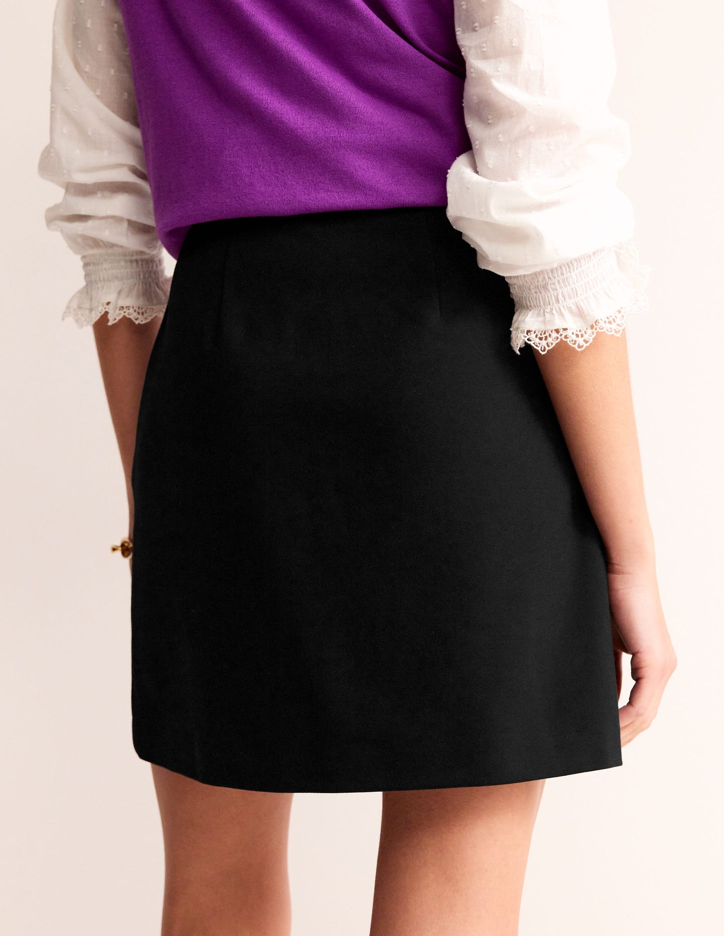 Ponte A-line Mini Skirt-Black