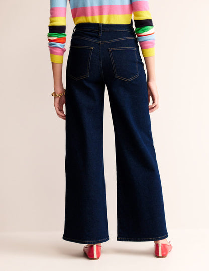 High Rise Wide Leg Jeans-Indigo