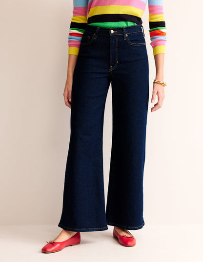 High Rise Wide Leg Jeans-Indigo