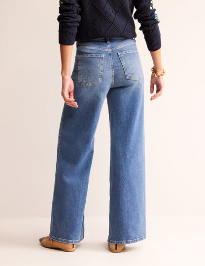 High Rise Wide Leg Jeans-Mid Vintage