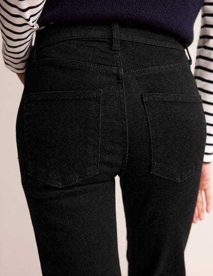 Mid Rise Slim Leg Jeans-Black