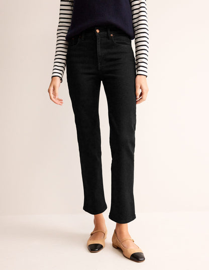 Mid Rise Slim Leg Jeans-Black