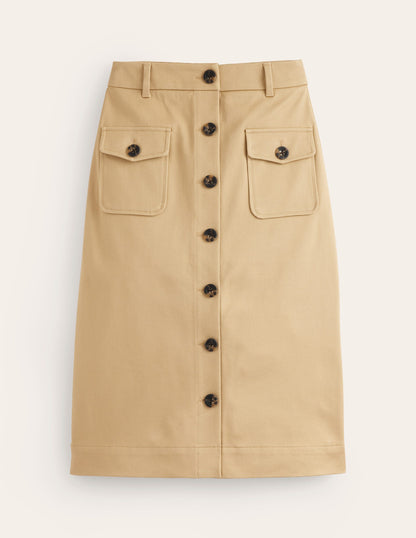 Utility Pocket Midi Skirt-Neutral