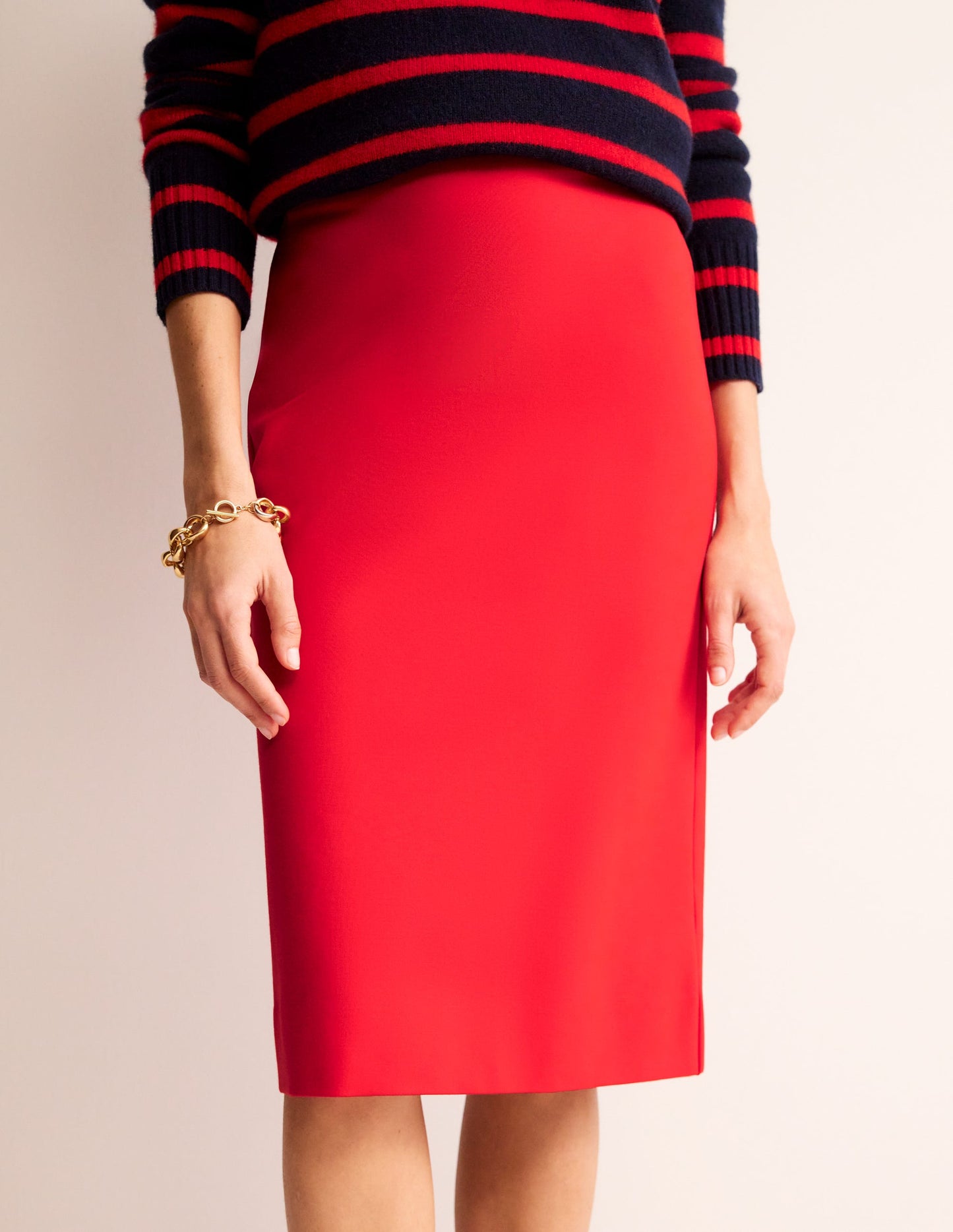 Hampshire Ponte Skirt-Hot Pepper