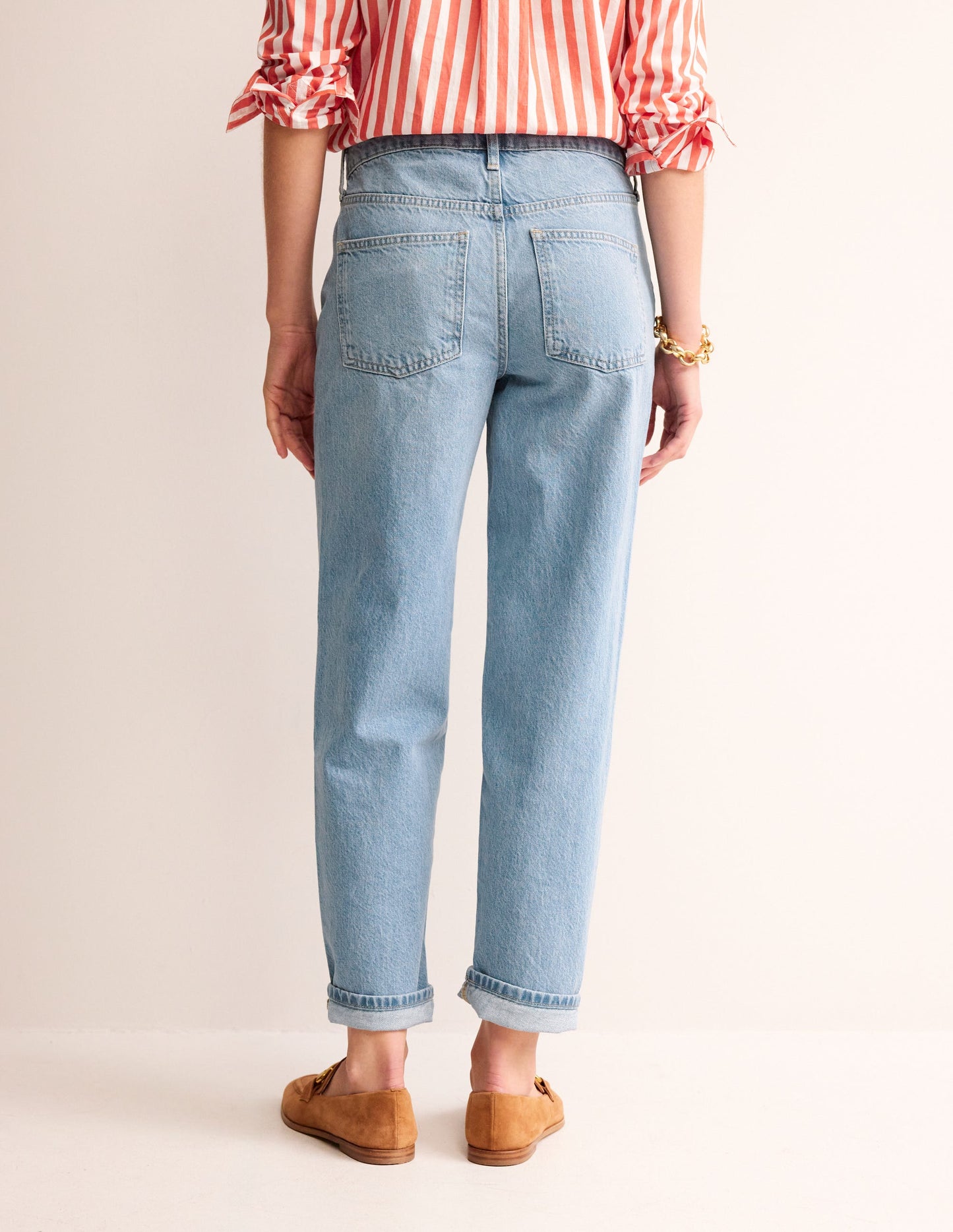 Mid Rise Tapered Jeans-Light Vintage