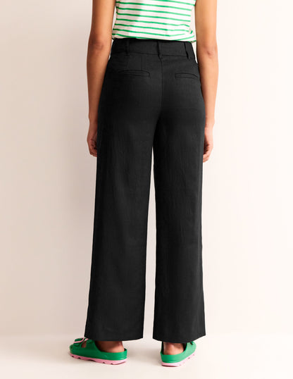 Westbourne Linen Pants-Black