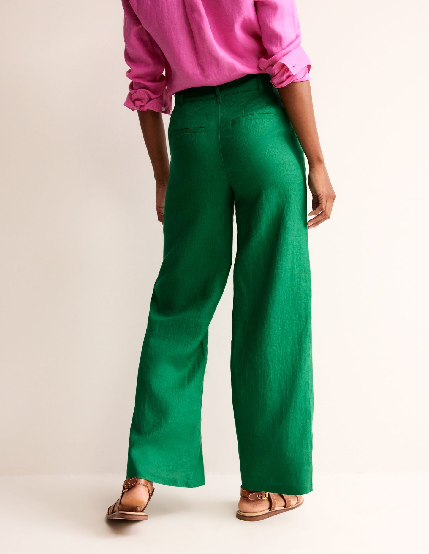 Westbourne Linen Pants-Green Tambourine