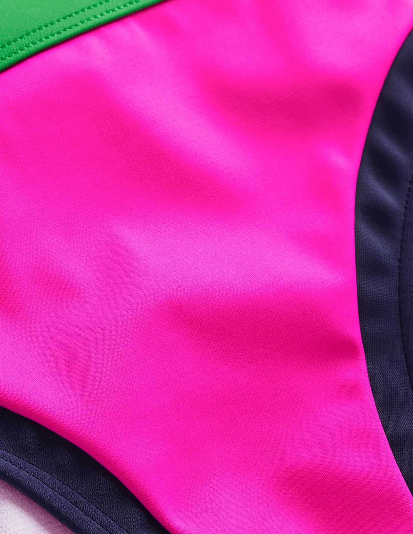 Santorini Bikini Bottoms-Super Pink Colourblock