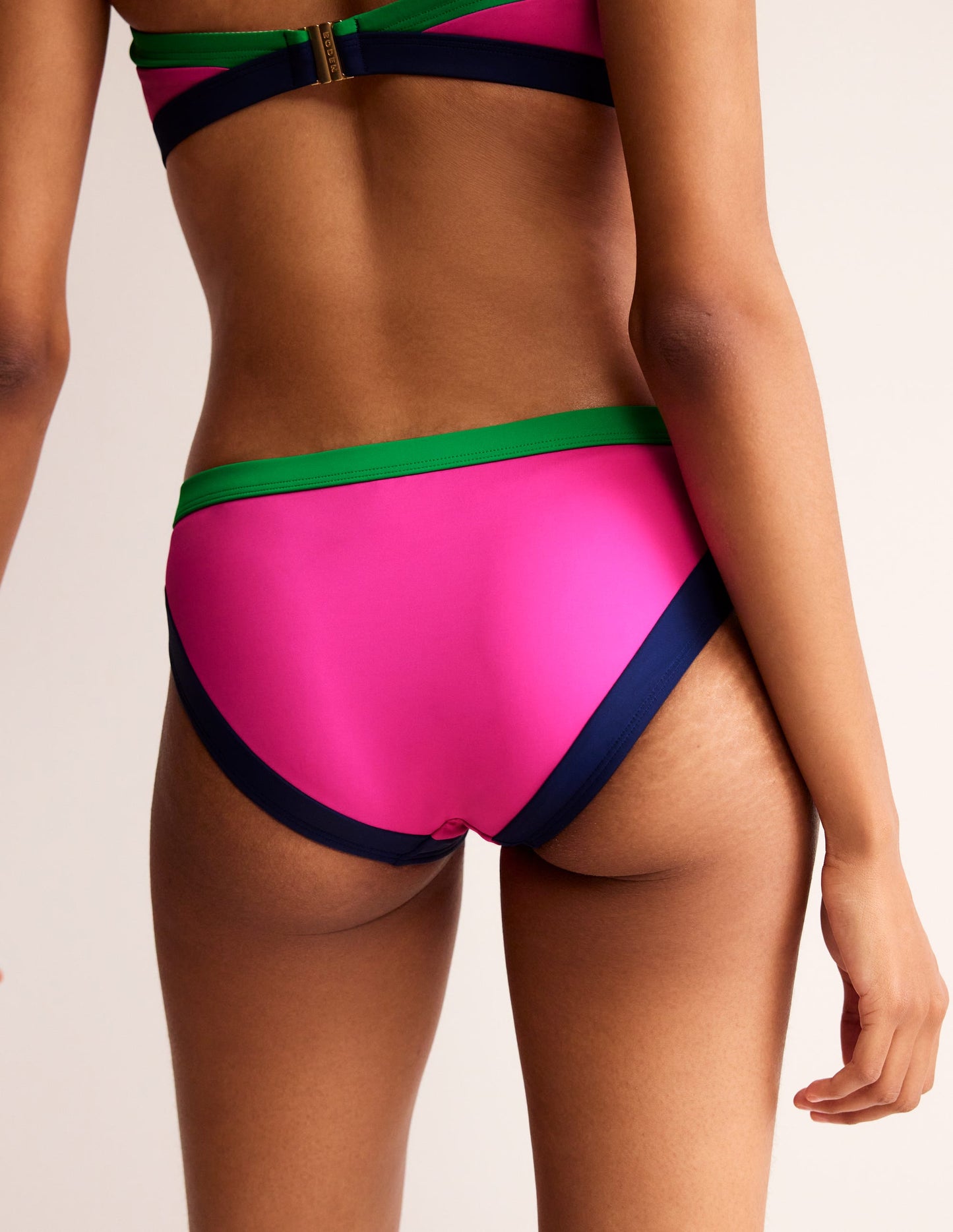 Santorini Bikini Bottoms-Super Pink Colourblock