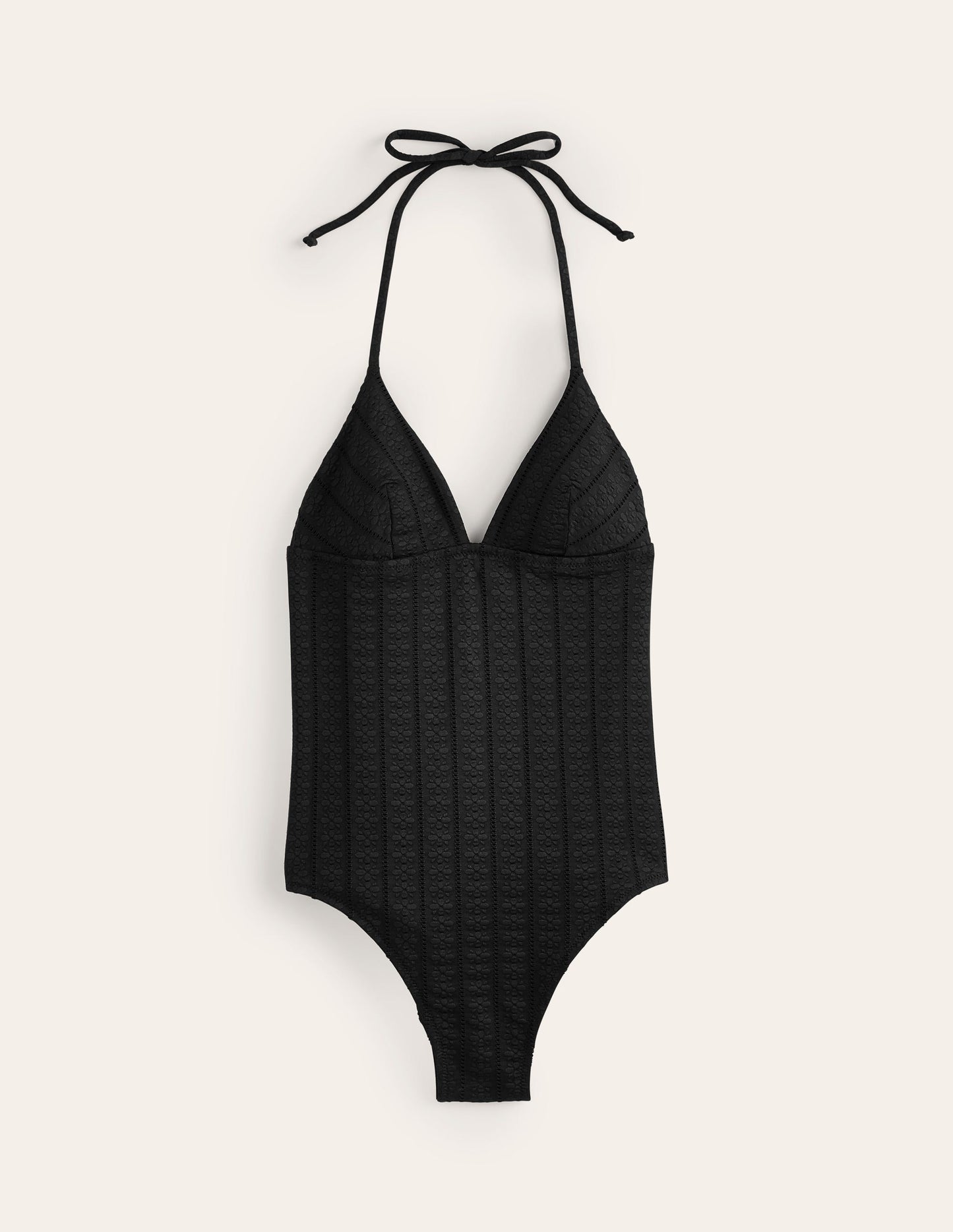 Symi String Swimsuit-Black Floral Texture