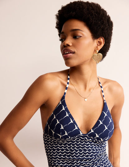 Symi String Swimsuit-French Navy, Seagull