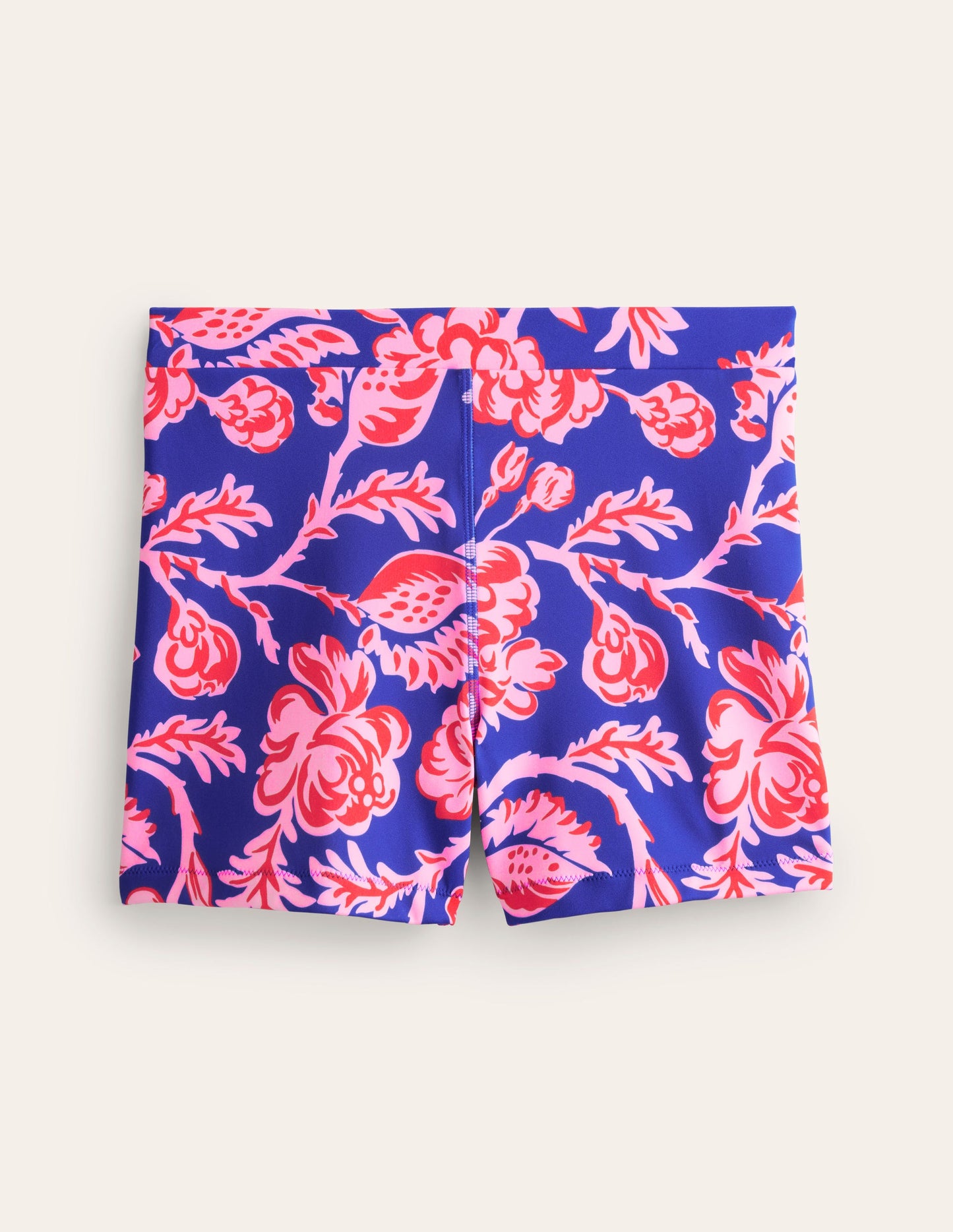 Swim Cycling Shorts-Surf The Web Blue, Rose Blush