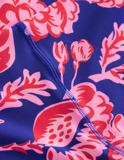 Swim Cycling Shorts-Surf The Web Blue, Rose Blush