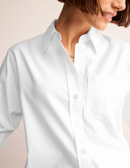 Connie Relaxed Cotton Shirt-White