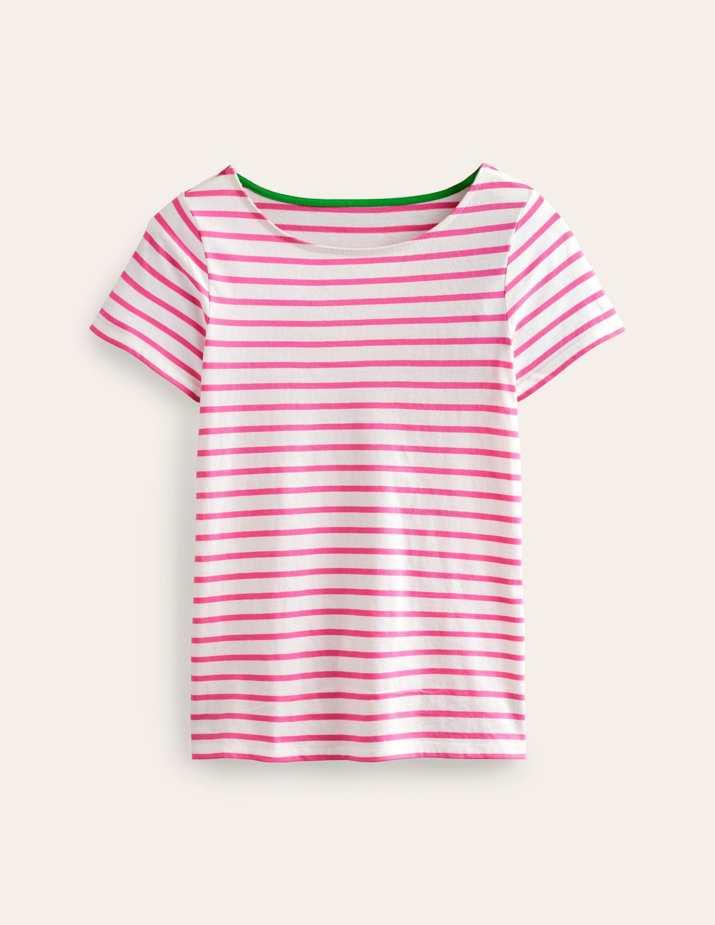 Ella Short Sleeve Breton-Ivory, Pink