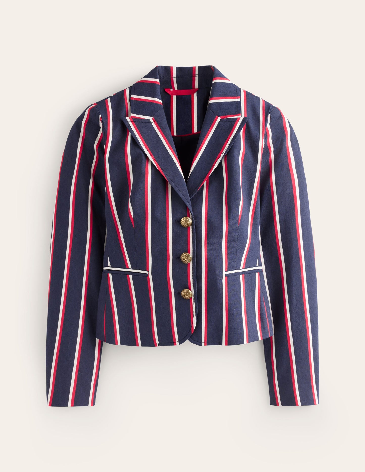 Canonbury Stripe Blazer-Navy, Red & White Stripe