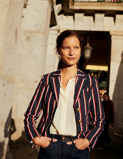 Canonbury Stripe Blazer-Navy, Red & White Stripe