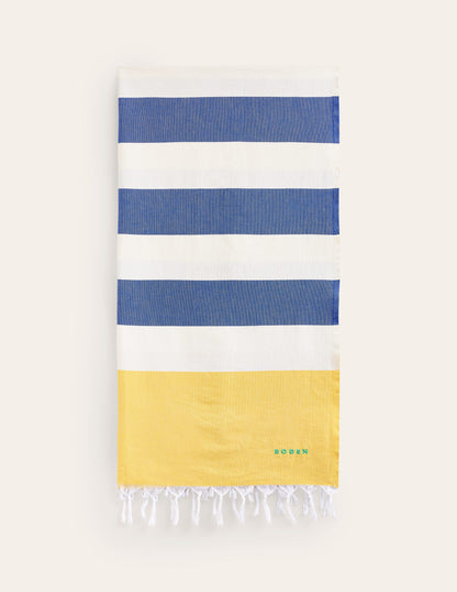 Hammam Towel-Mimosa Yellow and Bright Blue